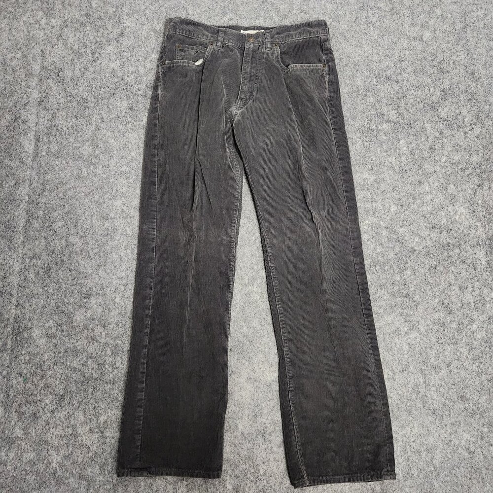 J Crew Corduroy Pants Mens 32x30 Black Slim Fit Straight Leg Chino Style 17029